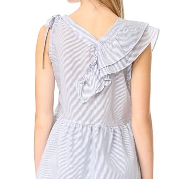 Beautiful asymmetrical sleeveless striped top - WILT - Picture 2 of 5